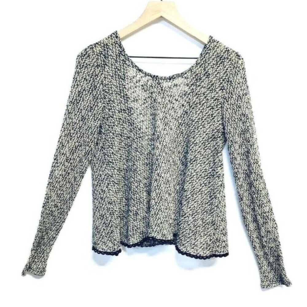 Daytrip By Buckle Open Back Knit‎ Top Medium Boho Grunge Long Sleeve Sweater y2k